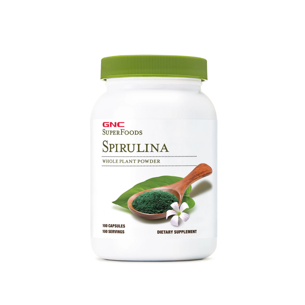 GNC SUPERFOODS - Spirulina Whole Plant Powder Capsules - 100
