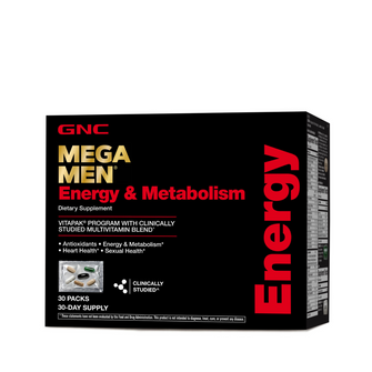 GNC MEGA MEN VITAPAK ENERGY & METABOLISM 3O PACKS