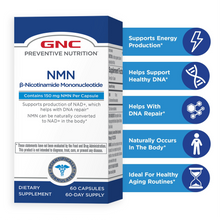 GNC Preventive Nutrition® NMN – NAD+ Support Capsules - 60 Capsules (60 Servings)