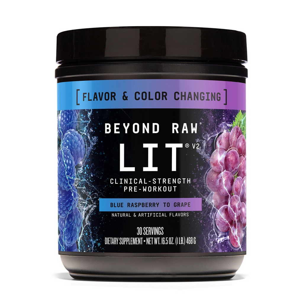 Lit Raspberry Lit V2 Pre-Workout - Blue Raspberry to Grape (30 Servings) – GNC® Live ...